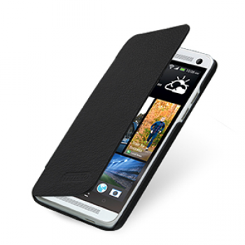 Кожаный чехол книжка горизонтальная (нат. кожа) для HTC One Mini
