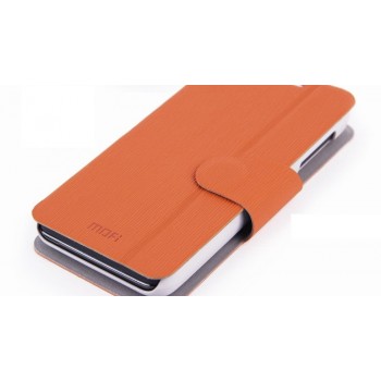 Кожаный чехол подставка для Lenovo IdeaPhone P770 Оранжевый