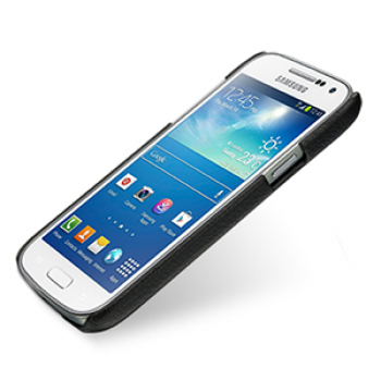 Кожаный чехол (нат. кожа) Back Cover для Samsung Galaxy S4 Mini черный