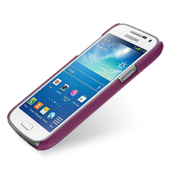Кожаный чехол (нат. кожа) Back Cover для Samsung Galaxy S4 Mini фиолетовый