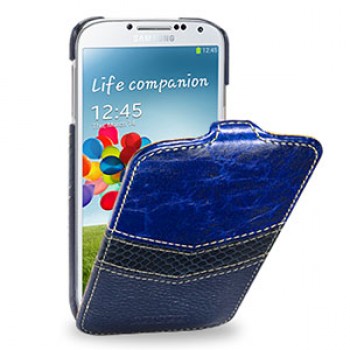 Кожаный эксклюзивный чехол ручной работы (3 вида кожи) для Samsung Galaxy S4