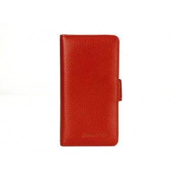 Кожаный чехол портмоне (нат. кожа) для Lenovo S820 Ideaphone Красный