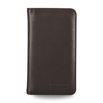 Эксклюзивный кожаный чехол портмоне подставка (нат. кожа) для Samsung Galaxy S5 коричневый