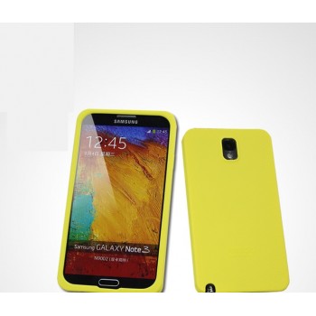 Силиконовый премиум чехол софт тач для Samsung Galaxy Note 3 Желтый