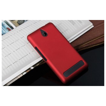 Пластиковый матовый непрозрачный чехол для Sony Xperia E1 Красный