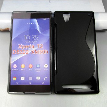 Силиконовый S чехол для Sony Xperia T2 Ultra (Dual) Черный