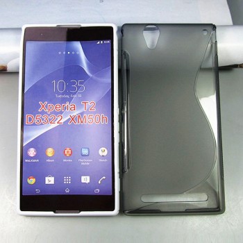 Силиконовый S чехол для Sony Xperia T2 Ultra (Dual) Серый