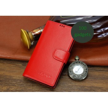 Кожаный чехол портмоне (нат. кожа) для Sony Xperia Z2 Красный