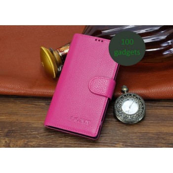 Кожаный чехол портмоне (нат. кожа) для Sony Xperia Z2 Розовый