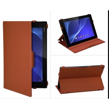 Чехол подставка текстурный для Sony Xperia Z2 Tablet Коричневый