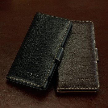 Кожаный чехол портмоне (нат. кожа крокодила) для Sony Xperia Z1