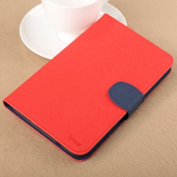 Чехол подставка с внутренними отсеками на силиконовой основе для Samsung Galaxy Tab 3 Lite Красный