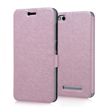 Текстурный чехол флип подставка для Xiaomi Mi4i Розовый