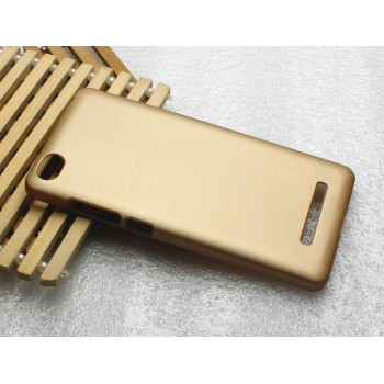 Пластиковый матовый металлик чехол для Xiaomi Mi4i Бежевый