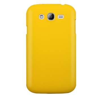 Пластиковый матовый непрозрачный чехол для Samsung Galaxy Grand Желтый