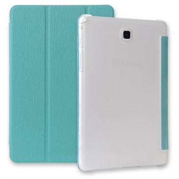 Текстурный чехол флип подставка сегментарный для Samsung Galaxy Tab A 9.7 Голубой