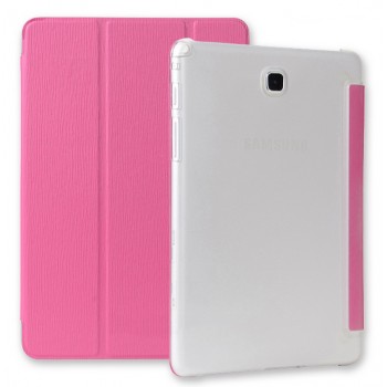 Текстурный чехол флип подставка сегментарный для Samsung Galaxy Tab A 9.7 Розовый