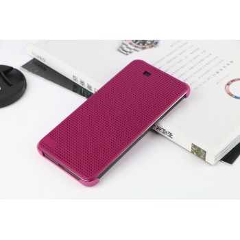 Точечный чехол смарт флип с функциями оповещения на пластиковой основе для HTC One E9+ Фиолетовый