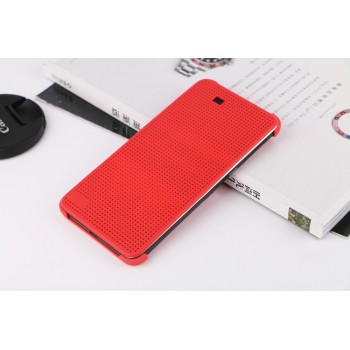 Точечный чехол смарт флип с функциями оповещения на пластиковой основе для HTC One E9+ Красный