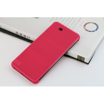 Точечный чехол смарт флип с функциями оповещения на пластиковой основе для HTC One E9+ Пурпурный