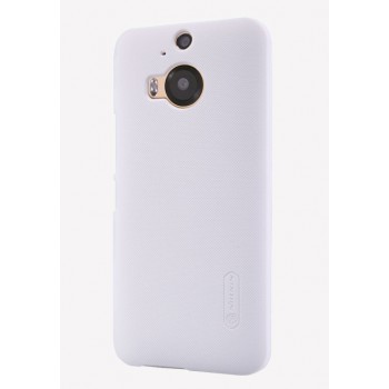 Пластиковый матовый нескользящий премиум чехол для HTC One M9+ Белый
