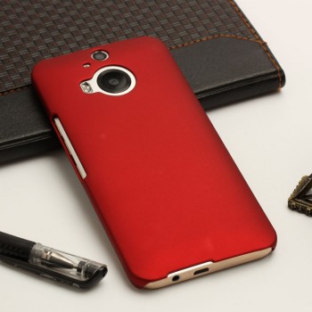 Пластиковый матовый непрозрачный чехол для HTC One M9+ Красный
