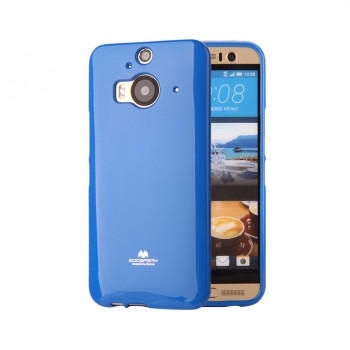 Силиконовый матовый непрозрачный чехол для HTC One M9+ Синий