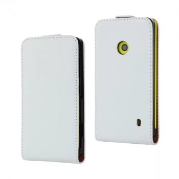 Чехол вертикальная книжка на пластиковой основе с магнитной застежкой для Nokia Lumia 520 Белый