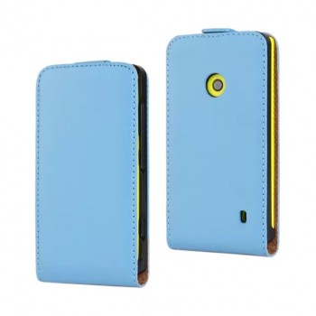 Чехол вертикальная книжка на пластиковой основе с магнитной застежкой для Nokia Lumia 520 Голубой