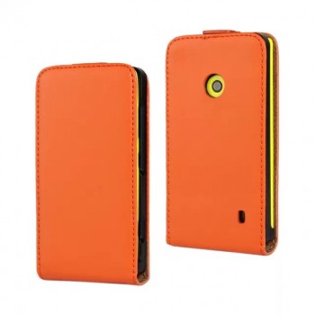Чехол вертикальная книжка на пластиковой основе с магнитной застежкой для Nokia Lumia 520 Оранжевый