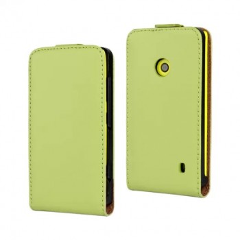 Чехол вертикальная книжка на пластиковой основе с магнитной застежкой для Nokia Lumia 520 Зеленый