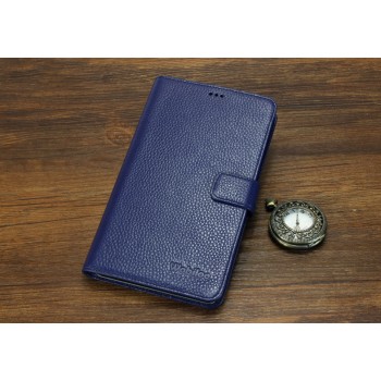 Кожаный чехол портмоне (нат. кожа) для Huawei MediaPad X2 Синий