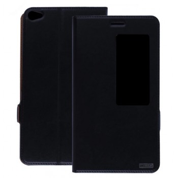 Кожаный чехол смарт флип подставка с окном вызова для Huawei MediaPad X2 Черный