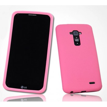 Премиум софт-тач силиконовый чехол для LG G Flex Розовый