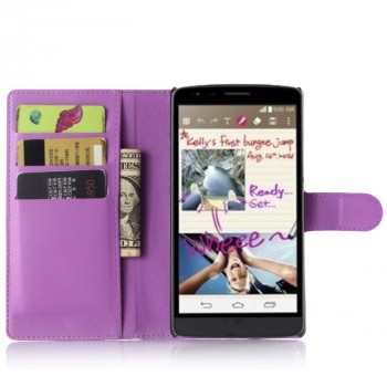 Чехол портмоне подставка с защелкой для LG G4 Stylus Фиолетовый