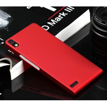Пластиковый тонкий чехол для Huawei Ascend P6 Красный