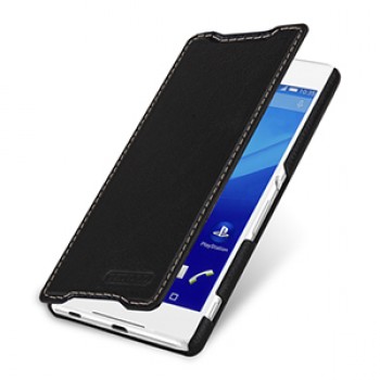 Кожаный чехол горизонтальная книжка (нат. кожа) для Sony Xperia Z3+