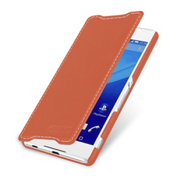 Кожаный чехол горизонтальная книжка (нат. кожа) для Sony Xperia Z3+