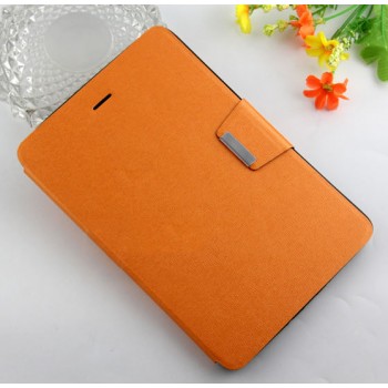 Текстурный чехол портмоне подставка на силиконовой основе с магнитной защелкой для Samsung Galaxy Tab A 8 Оранжевый
