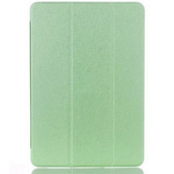 Текстурный чехол флип подставка сегментарный на пластиковой полупрозрачной основе для Samsung Galaxy Tab A 9.7 Зеленый