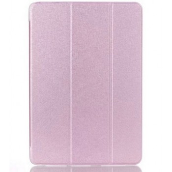 Текстурный чехол флип подставка сегментарный на пластиковой полупрозрачной основе для Samsung Galaxy Tab A 9.7 Розовый