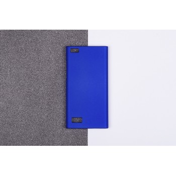 Пластиковый матовый непрозрачный чехол для Blackberry Leap Синий