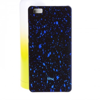 Пластиковый матовый дизайнерский чехол с голографическим принтом Звезды для Huawei P8 Lite Синий