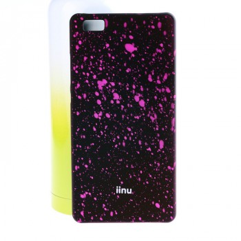 Пластиковый матовый дизайнерский чехол с голографическим принтом Звезды для Huawei P8 Lite Пурпурный