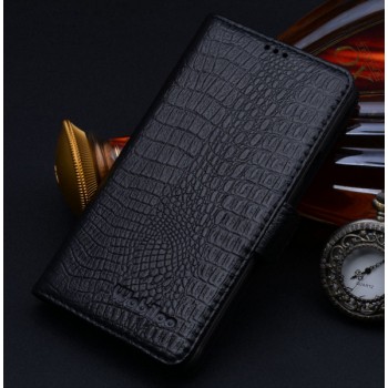 Кожаный чехол портмоне (нат. кожа крокодила) для Samsung Galaxy A5 Черный