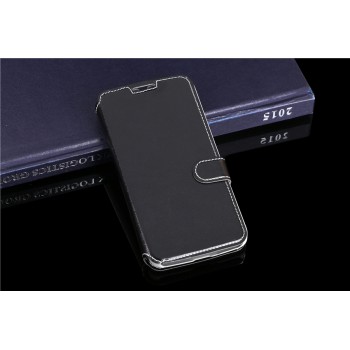 Чехол флип подставка с отделениями для карт на пластиковой основе ля Alcatel One Touch Pop 2 (5) Premium Черный