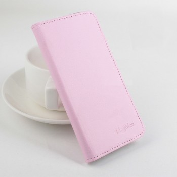 Чехол портмоне подставка матовой текстуры на клеевой основе с магнитной застежкой для Highscreen Spider Розовый