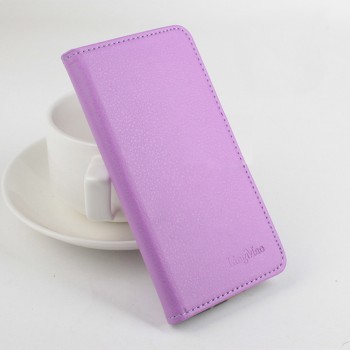 Чехол портмоне подставка матовой текстуры на клеевой основе с магнитной застежкой для Highscreen Spider Фиолетовый