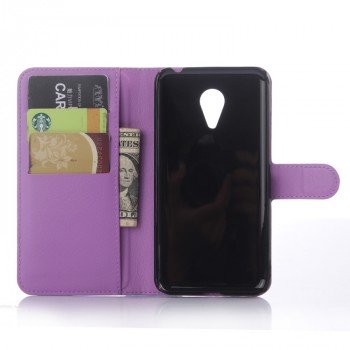 Чехол портмоне подставка с магнитной застежкой для Meizu MX5 Фиолетовый