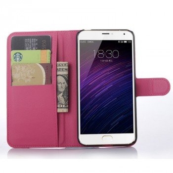 Чехол портмоне подставка с магнитной застежкой для Meizu MX5 Пурпурный